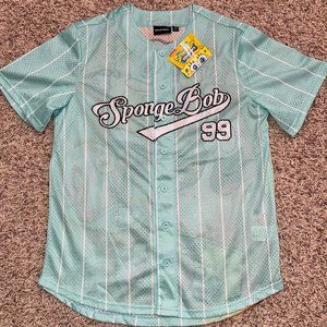 Nickelodeon SpongeBob Squarepants Men’s Graphic Baseball Jersey, Size M (New)
